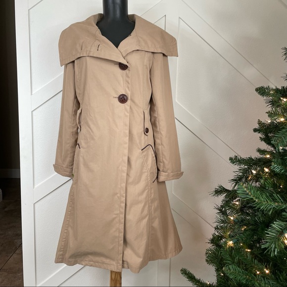 Soia & Kyo Khaki Peacoat Jacket Size Small Petite